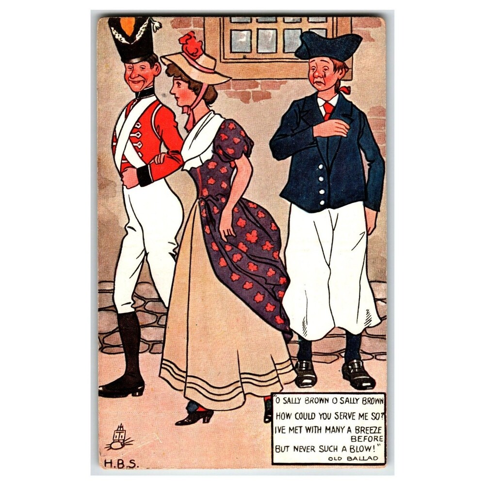 Raphael Tuck Oilette Postcard - Sally Brown Humorous Cartoon Soldier Sailor HBS